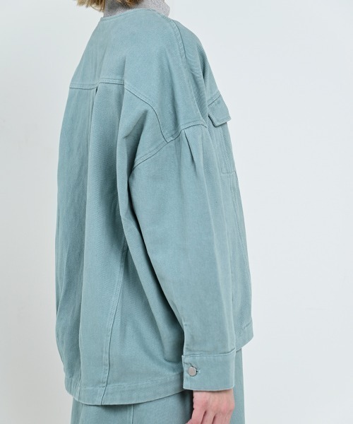 LUPILIEN(ルピリアン)の「【LUPILIEN】起毛ツイルジャケット(ノーカラージャケット・レディース・チャコールグレー/アイボリー/ミント・FREE)」の9枚目の写真