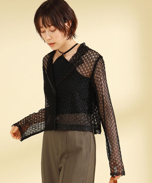 Ray BEAMS（レイビームス）の「Ray BEAMS / レース ジャケット（その他アウター・レディース・ブラック/ブルー・ONE SIZE）」の2枚目の写真