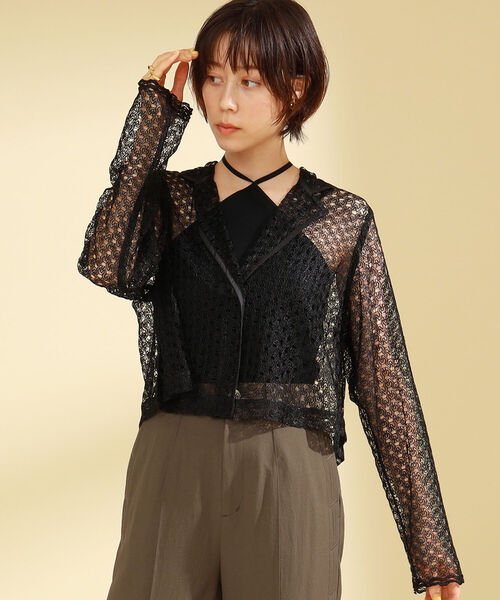 Ray BEAMS（レイビームス）の「Ray BEAMS / レース ジャケット（その他アウター・レディース・ブラック/ブルー・ONE SIZE）」の15枚目の写真