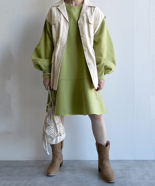 w closet（ダブルクローゼット）の「開襟衿ミリタリーベスト（ベスト・レディース・キナリ/ライトカーキ・FREE）」の12枚目の写真