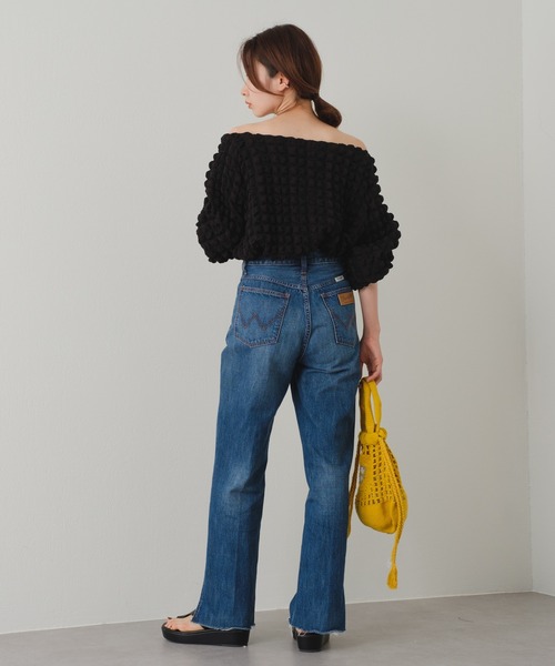 Kastane（カスタネ）の「ポコポコ7分袖プルオーバー（Tシャツ/カットソー・レディース・ブラック/アイボリー・FREE）」の14枚目の写真