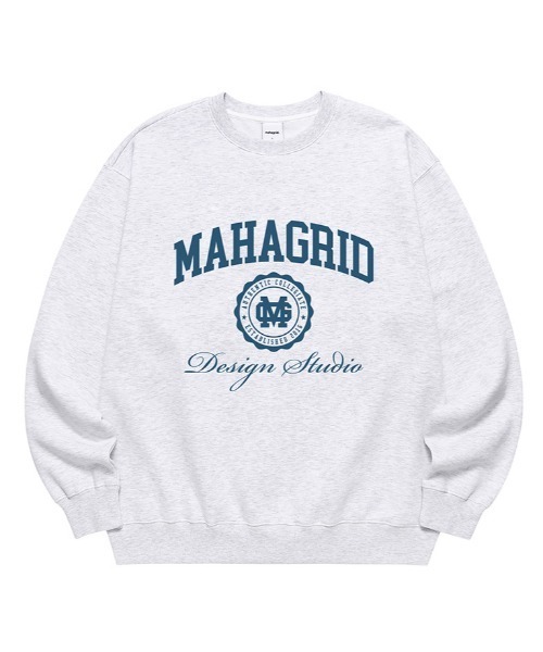 MAHAGRID（マハグリッド）の「【mahagrid】AUTHENTIC SWEATSHIRT / マハグリッド オーセンティック ロゴ スウェットシャツ / 裏地パイル（スウェット・メンズ・クリーム/ブラック/ネイビー/ライトグレー・LARGE/SMALL/X-LARGE/MEDIUM）」の2枚目の写真