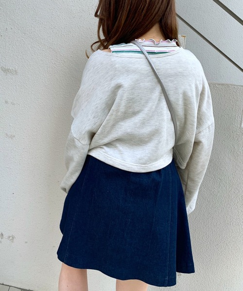 OLIVE des OLIVE（オリーブデオリーブ）の「裏毛カーディガン×ハイネックインナーセット（カーディガン/ボレロ・レディース・ピンク/ネイビー/ライトグレー/イエロー×グリーン・FREE）」の7枚目の写真