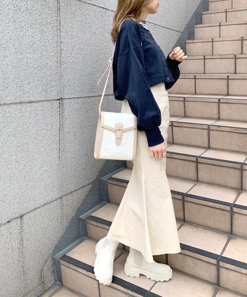 OLIVE des OLIVE（オリーブデオリーブ）の「裏毛カーディガン×ハイネックインナーセット（カーディガン/ボレロ・レディース・ピンク/ネイビー/ライトグレー/イエロー×グリーン・FREE）」の10枚目の写真