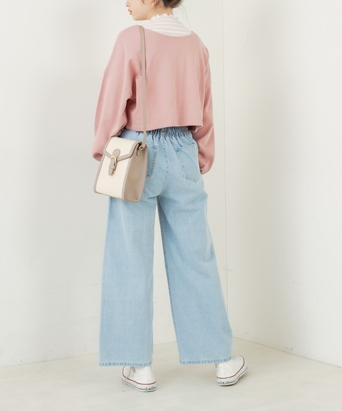 OLIVE des OLIVE（オリーブデオリーブ）の「裏毛カーディガン×ハイネックインナーセット（カーディガン/ボレロ・レディース・ピンク/ネイビー/ライトグレー/イエロー×グリーン・FREE）」の15枚目の写真