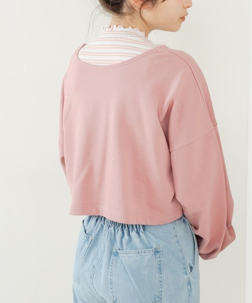 OLIVE des OLIVE（オリーブデオリーブ）の「裏毛カーディガン×ハイネックインナーセット（カーディガン/ボレロ・レディース・ピンク/ネイビー/ライトグレー/イエロー×グリーン・FREE）」の18枚目の写真