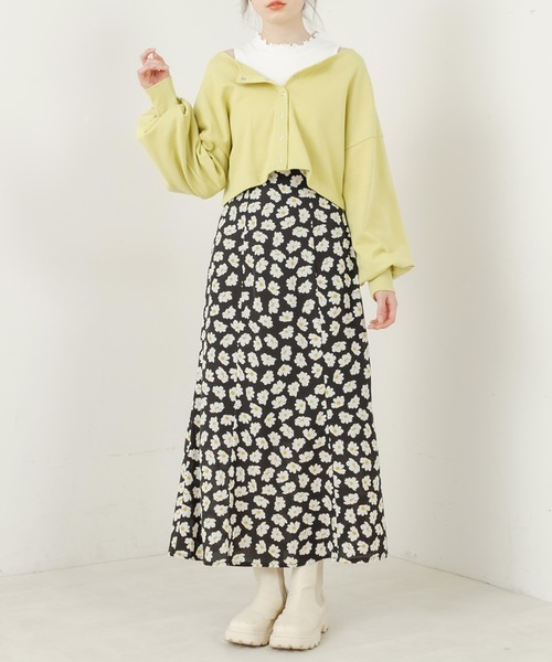 OLIVE des OLIVE（オリーブデオリーブ）の「裏毛カーディガン×ハイネックインナーセット（カーディガン/ボレロ・レディース・ピンク/ネイビー/ライトグレー/イエロー×グリーン・FREE）」の19枚目の写真