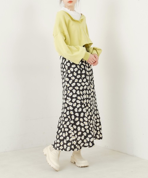 OLIVE des OLIVE（オリーブデオリーブ）の「裏毛カーディガン×ハイネックインナーセット（カーディガン/ボレロ・レディース・ピンク/ネイビー/ライトグレー/イエロー×グリーン・FREE）」の20枚目の写真