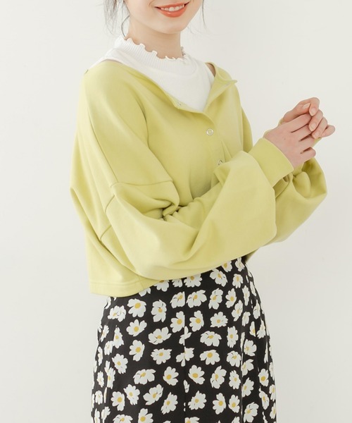 OLIVE des OLIVE（オリーブデオリーブ）の「裏毛カーディガン×ハイネックインナーセット（カーディガン/ボレロ・レディース・ピンク/ネイビー/ライトグレー/イエロー×グリーン・FREE）」の22枚目の写真