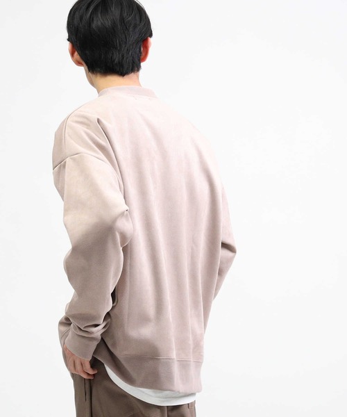 BACK NUMBER（バックナンバー）の「【BACK NUMBER】ビッグシルエットポリスウェードクルーネックスウェット（スウェット・メンズ・ケリーグリーン/ピンク/ベージュ・M/L/S/XL）」の17枚目の写真