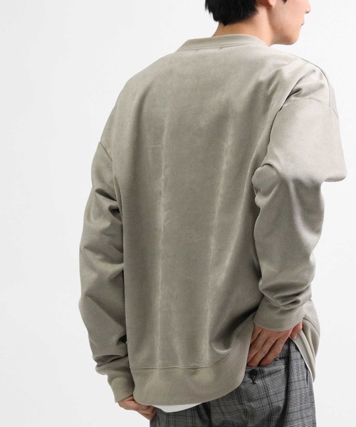 BACK NUMBER（バックナンバー）の「【BACK NUMBER】ビッグシルエットポリスウェードクルーネックスウェット（スウェット・メンズ・ケリーグリーン/ピンク/ベージュ・M/L/S/XL）」の11枚目の写真