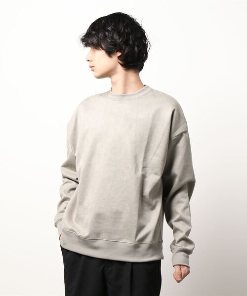 BACK NUMBER（バックナンバー）の「【BACK NUMBER】ビッグシルエットポリスウェードクルーネックスウェット（スウェット・メンズ・ケリーグリーン/ピンク/ベージュ・M/L/S/XL）」の6枚目の写真