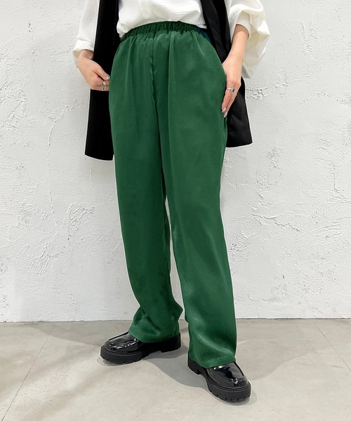 apres jour mignon(アプレジュールミニョン)の「カラーサテンイージーパンツ【ZOZOTOWN限定アイテム】(その他パンツ・レディース・グリーン/ピンク/ブラック/オレンジ・SMALL/MEDIUM/X-LARGE)」の5枚目の写真