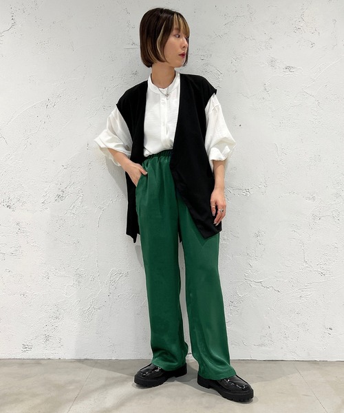 apres jour mignon(アプレジュールミニョン)の「カラーサテンイージーパンツ【ZOZOTOWN限定アイテム】(その他パンツ・レディース・グリーン/ピンク/ブラック/オレンジ・SMALL/MEDIUM/X-LARGE)」の10枚目の写真
