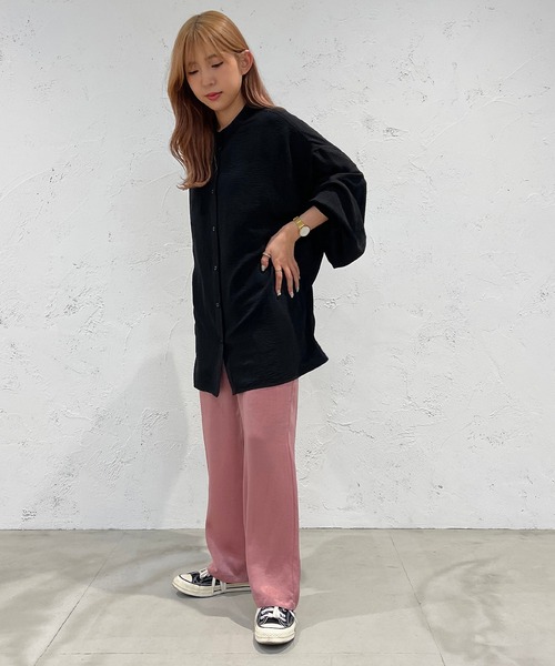 apres jour mignon(アプレジュールミニョン)の「カラーサテンイージーパンツ【ZOZOTOWN限定アイテム】(その他パンツ・レディース・グリーン/ピンク/ブラック/オレンジ・SMALL/MEDIUM/X-LARGE)」の14枚目の写真