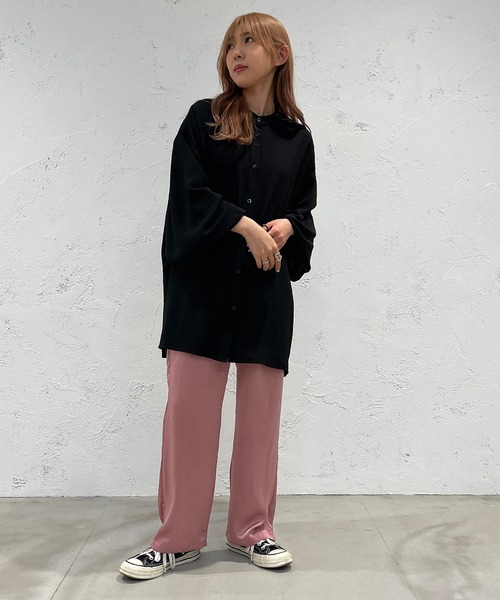 apres jour mignon(アプレジュールミニョン)の「カラーサテンイージーパンツ【ZOZOTOWN限定アイテム】(その他パンツ・レディース・グリーン/ピンク/ブラック/オレンジ・SMALL/MEDIUM/X-LARGE)」の15枚目の写真