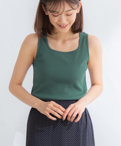 Honeys（ハニーズ）の「２ｗａｙタンクトップ（タンクトップ・レディース・ホワイト×イエロー/ブラック/ホワイト×グリーン/ホワイト系その他/オフホワイト/ホワイト×ブラック/グリーン/スミクロ・L/M/S/LL）」の8枚目の写真