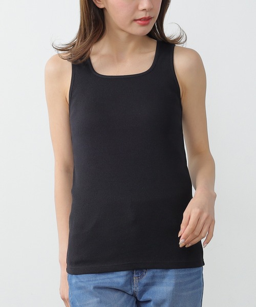 Honeys（ハニーズ）の「２ｗａｙタンクトップ（タンクトップ・レディース・ホワイト×イエロー/ブラック/ホワイト×グリーン/ホワイト系その他/オフホワイト/ホワイト×ブラック/グリーン/スミクロ・L/M/S/LL）」の6枚目の写真