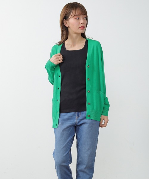 Honeys（ハニーズ）の「２ｗａｙタンクトップ（タンクトップ・レディース・ホワイト×イエロー/ブラック/ホワイト×グリーン/ホワイト系その他/オフホワイト/ホワイト×ブラック/グリーン/スミクロ・L/M/S/LL）」の15枚目の写真