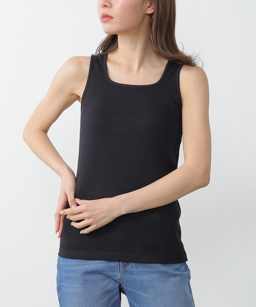 Honeys（ハニーズ）の「２ｗａｙタンクトップ（タンクトップ・レディース・ホワイト×イエロー/ブラック/ホワイト×グリーン/ホワイト系その他/オフホワイト/ホワイト×ブラック/グリーン/スミクロ・L/M/S/LL）」の16枚目の写真