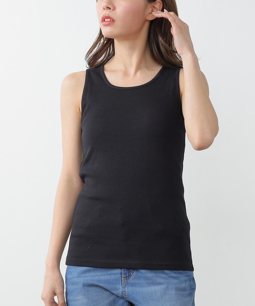 Honeys（ハニーズ）の「２ｗａｙタンクトップ（タンクトップ・レディース・ホワイト×イエロー/ブラック/ホワイト×グリーン/ホワイト系その他/オフホワイト/ホワイト×ブラック/グリーン/スミクロ・L/M/S/LL）」の18枚目の写真