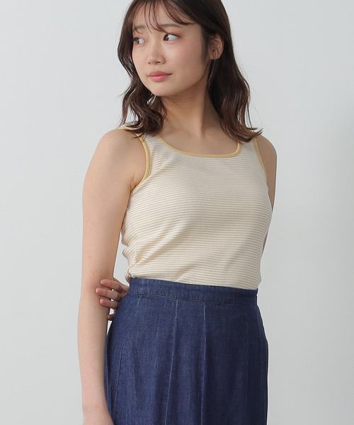 Honeys（ハニーズ）の「２ｗａｙタンクトップ（タンクトップ・レディース・ホワイト×イエロー/ブラック/ホワイト×グリーン/ホワイト系その他/オフホワイト/ホワイト×ブラック/グリーン/スミクロ・L/M/S/LL）」の22枚目の写真