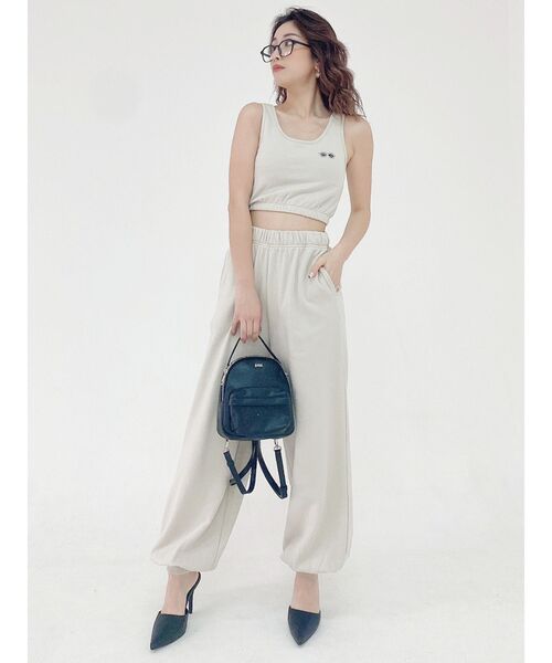 GYDA（ジェイダ）の「【セットアップ着用可】SUNGLASSES PATCHスウェットビスチェ（タンクトップ・レディース・ブラック/ベージュ/アイボリー・FREE）」の8枚目の写真