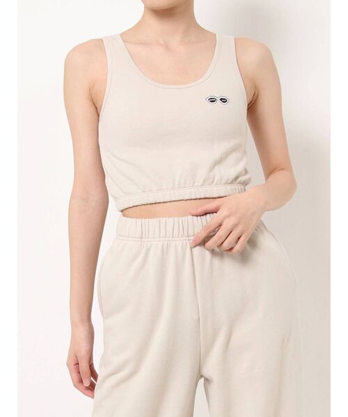 GYDA（ジェイダ）の「【セットアップ着用可】SUNGLASSES PATCHスウェットビスチェ（タンクトップ・レディース・ブラック/ベージュ/アイボリー・FREE）」の15枚目の写真