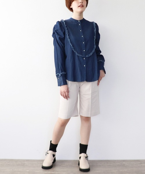 Cepica（セピカ）の「タックハーフパンツ（その他パンツ・レディース・ブラック/アイボリー・FREE）」の5枚目の写真