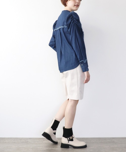 Cepica（セピカ）の「タックハーフパンツ（その他パンツ・レディース・ブラック/アイボリー・FREE）」の6枚目の写真