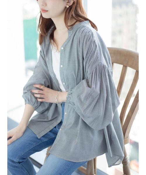 AMERICAN HOLIC（アメリカンホリック）の「ルーズスリーブブラウス（シャツ/ブラウス・レディース・ブラック/オフホワイト/イエロー/ミント/その他5・M/L）」の5枚目の写真