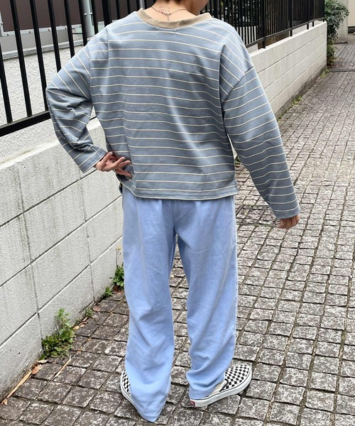 byYOUANCE（バイユアンス）の「マルチボーダースナップボタンカーディガン（カーディガン/ボレロ・レディース・ネイビー/サックスブルー/イエロー/ブルー系その他・FREE）」の13枚目の写真