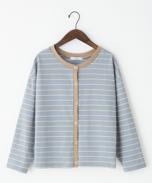 byYOUANCE（バイユアンス）の「マルチボーダースナップボタンカーディガン（カーディガン/ボレロ・レディース・ネイビー/サックスブルー/イエロー/ブルー系その他・FREE）」の16枚目の写真