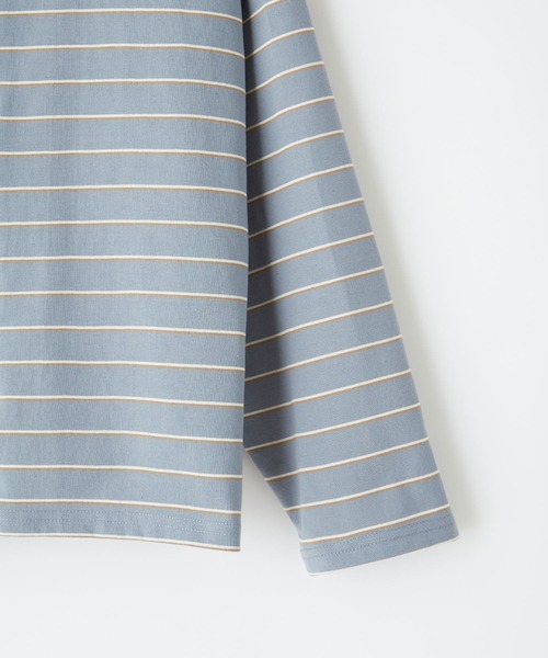 byYOUANCE（バイユアンス）の「マルチボーダースナップボタンカーディガン（カーディガン/ボレロ・レディース・ネイビー/サックスブルー/イエロー/ブルー系その他・FREE）」の6枚目の写真