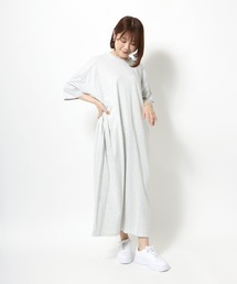 DISCUS ATHLETIC（ディスカス　アスレチック）の「DISCUS ATHLETIC 杢天竺Tシャツワンピース　マキシ丈（Tシャツ/カットソー）」