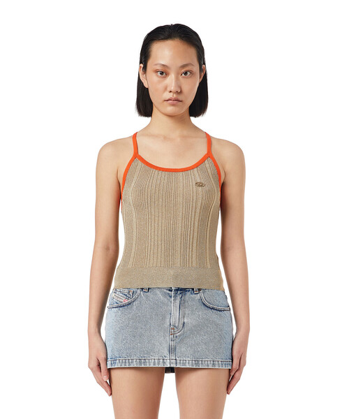 DIESEL（ディーゼル）の「レディース ニット トップス キャミソール リブ ラメ（キャミソール・レディース・ベージュ・LARGE/SMALL/X-LARGE/MEDIUM）」の11枚目の写真