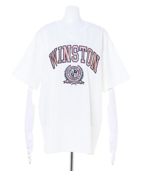 INGNI(イング)の「フロッキーカレッジロゴ半袖Tシャツ(Tシャツ/カットソー・レディース・ネイビー/レッド/グリーン/ホワイト×グリーン/ホワイト×ピンク・M)」の14枚目の写真