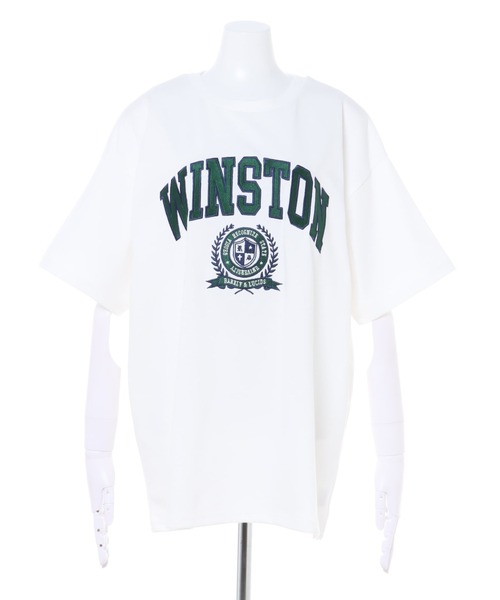 INGNI(イング)の「フロッキーカレッジロゴ半袖Tシャツ(Tシャツ/カットソー・レディース・ネイビー/レッド/グリーン/ホワイト×グリーン/ホワイト×ピンク・M)」の10枚目の写真