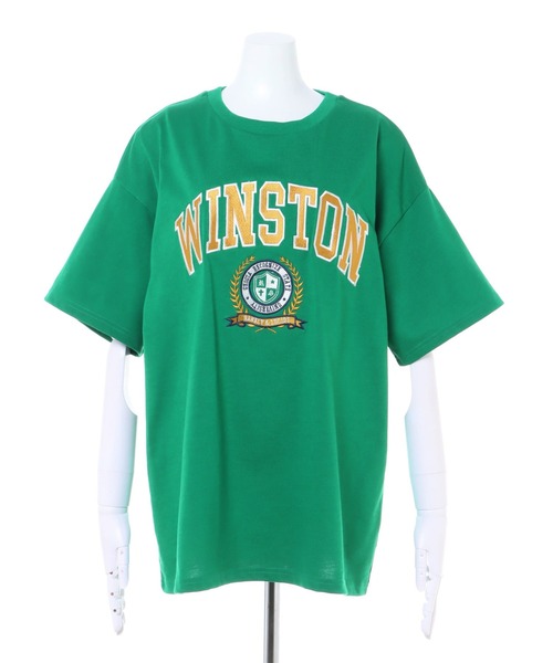 INGNI(イング)の「フロッキーカレッジロゴ半袖Tシャツ(Tシャツ/カットソー・レディース・ネイビー/レッド/グリーン/ホワイト×グリーン/ホワイト×ピンク・M)」の18枚目の写真