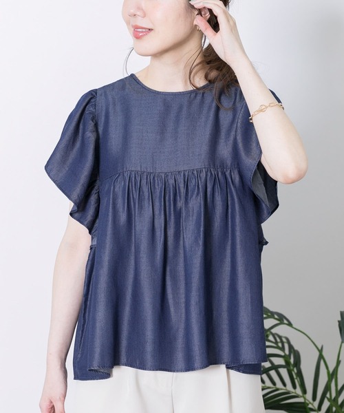 URBAN RESEARCH Sonny Label（アーバンリサーチサニーレーベル）の「フレアスリーブデニムブラウス（シャツ/ブラウス・レディース・インディゴブルー/ライトインディゴブルー・FREE）」の19枚目の写真