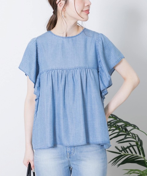 URBAN RESEARCH Sonny Label（アーバンリサーチサニーレーベル）の「フレアスリーブデニムブラウス（シャツ/ブラウス・レディース・インディゴブルー/ライトインディゴブルー・FREE）」の6枚目の写真