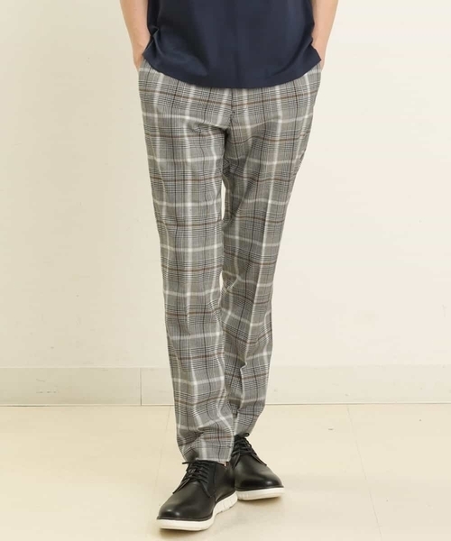 a.v.v（アーヴェヴェ）の「【S-XXL】チェック柄スマートスラックス（アンクル丈）（スラックス・メンズ・ベージュ/ホワイト/ライトグレー/グレー・46/48/50/52/44）」の2枚目の写真