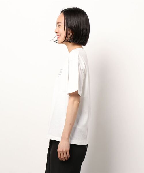 ehka sopo（エヘカソポ）の「左胸ロゴプリントTシャツ（Tシャツ/カットソー・レディース・オフホワイト/ピンク/グリーン・ﾌﾘ-）」の5枚目の写真