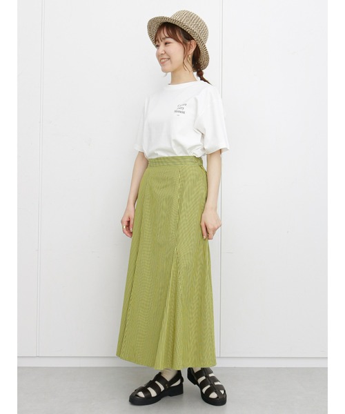 ehka sopo（エヘカソポ）の「左胸ロゴプリントTシャツ（Tシャツ/カットソー・レディース・オフホワイト/ピンク/グリーン・ﾌﾘ-）」の9枚目の写真