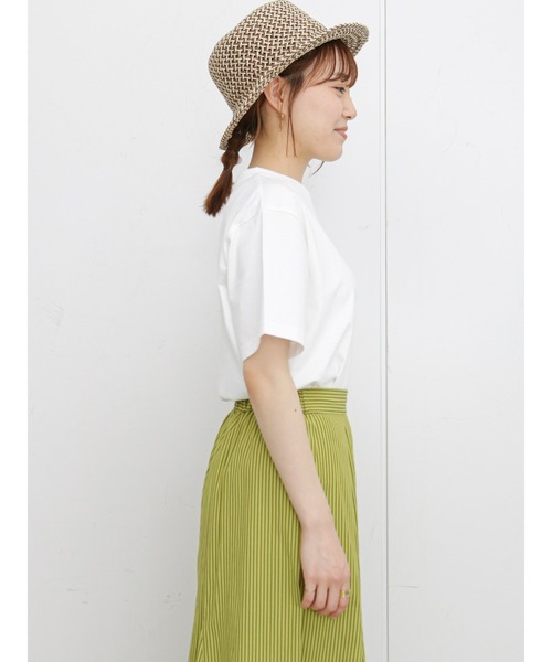 ehka sopo（エヘカソポ）の「左胸ロゴプリントTシャツ（Tシャツ/カットソー・レディース・オフホワイト/ピンク/グリーン・ﾌﾘ-）」の11枚目の写真