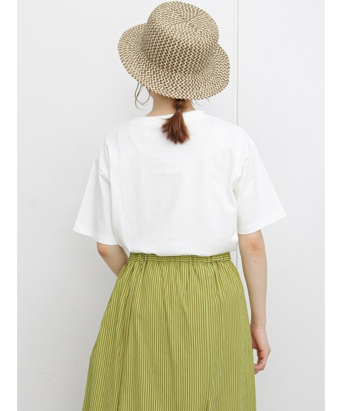 ehka sopo（エヘカソポ）の「左胸ロゴプリントTシャツ（Tシャツ/カットソー・レディース・オフホワイト/ピンク/グリーン・ﾌﾘ-）」の12枚目の写真