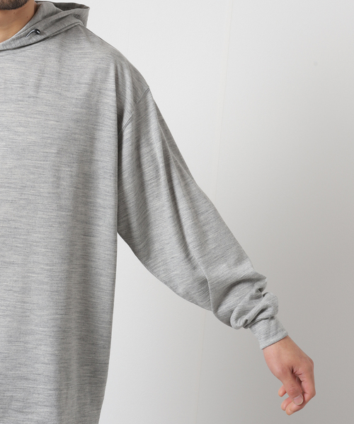 JOURNAL STANDARD(ジャーナルスタンダード)の「YOO-HOO store MERINO JERSEY HOODIE Tシャツ(パーカー・メンズ・チャコールグレー/ネイビー/ブラック系その他・SMALL/MEDIUM/LARGE/X-LARGE)」の10枚目の写真