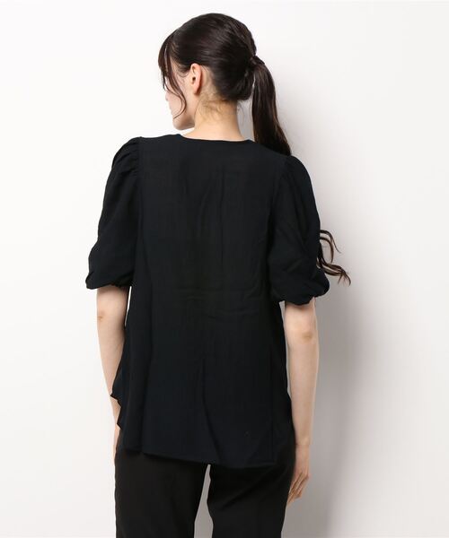 STYLEBLOCK(スタイルブロック)の「楊柳ボリュームスリーブブラウス(シャツ/ブラウス・レディース・ブラック/ホワイト系その他/オレンジ・M)」の5枚目の写真