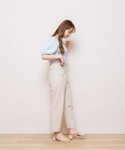 flower(フラワー)の「マリンレースアップパンツ(スラックス・レディース・アイボリー/ネイビー・FREE)」の7枚目の写真