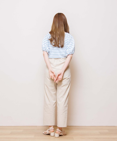 flower(フラワー)の「マリンレースアップパンツ(スラックス・レディース・アイボリー/ネイビー・FREE)」の8枚目の写真